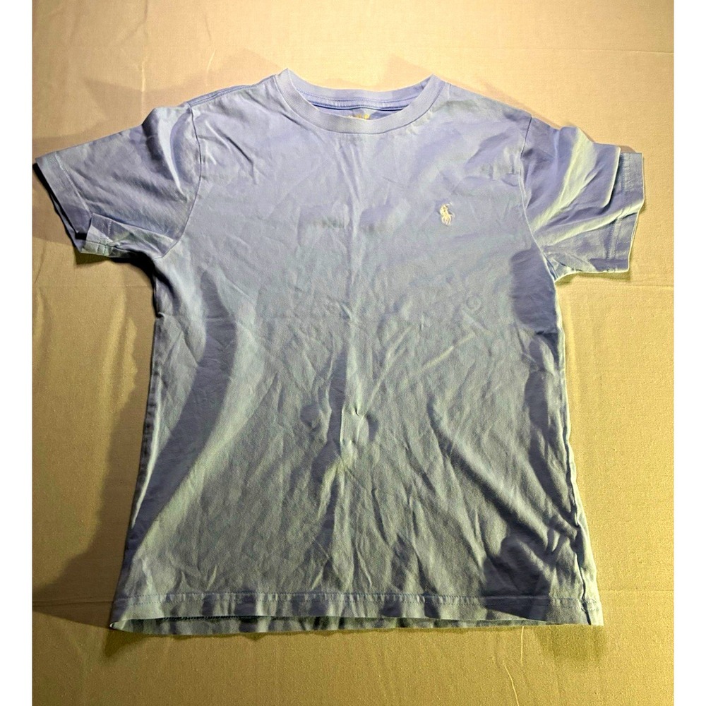 Polo Ralph Lauren Youth S Blue Crew Neck Short Sleeve Embroidered Logo Tee